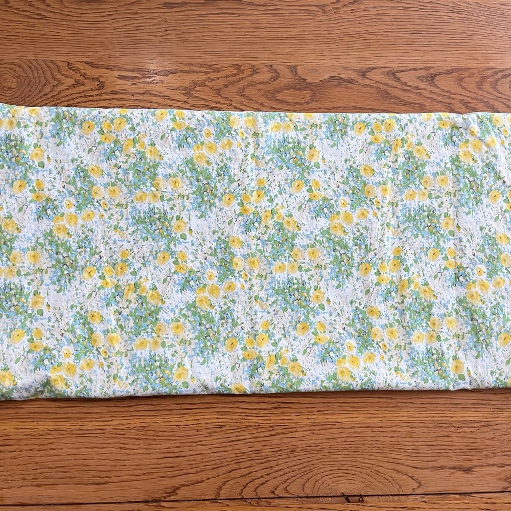Lauren Ralph Lauren Floral Yellow Green Twin Flat Sheet Cotton Cottagecore - Picture 2 of 5